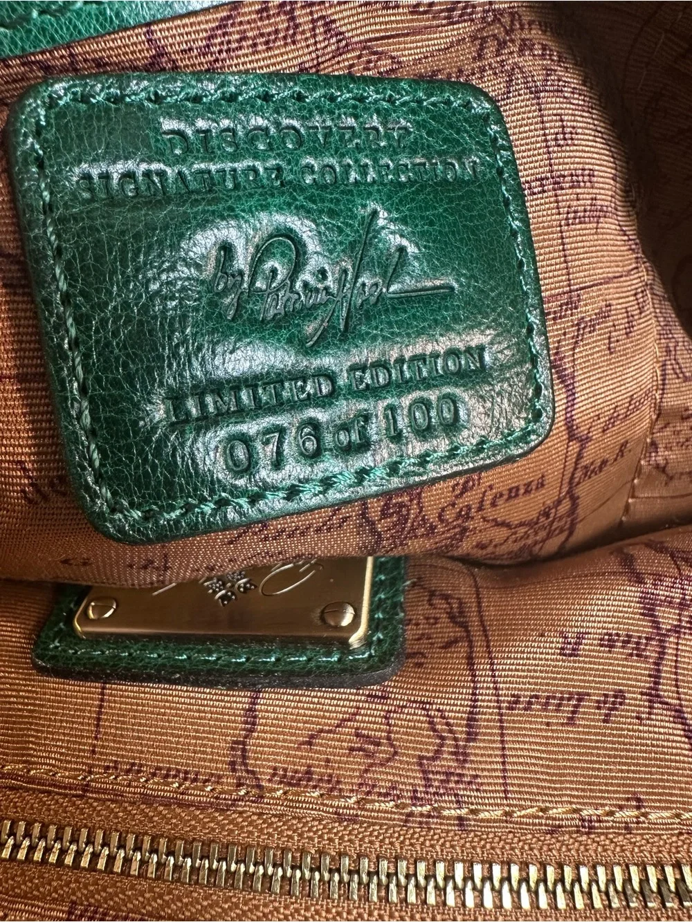 Patricia Nash Discovery Collection Augusta Satchel (Woven Emerald Green Leather)